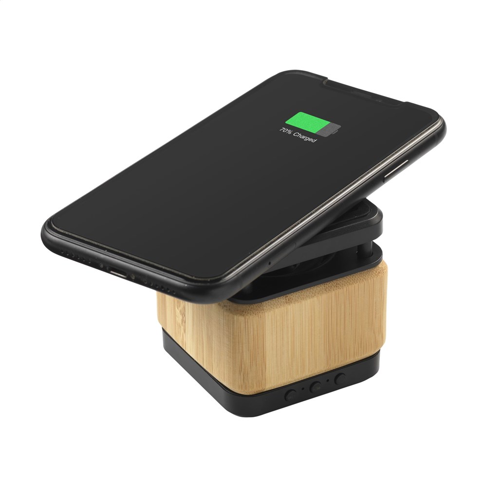 Bamboo Block Speaker FSC-100% with wireless charger