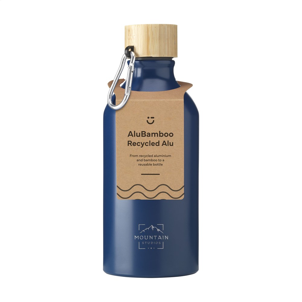 AluBamboo GRS Recycled Alu 500 ml water bottle - blue